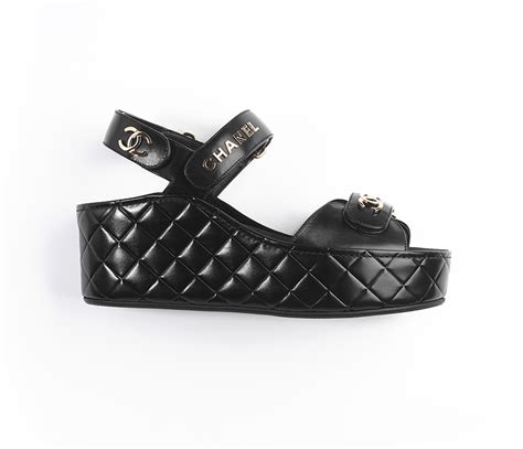 chanel wedge sandals 2023|chanel cold trip slide sandals.